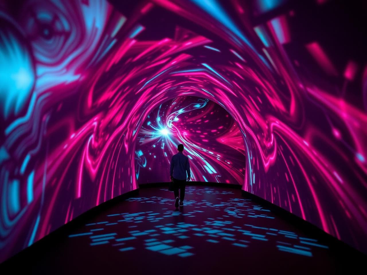 Projection mapped immersive tunnel