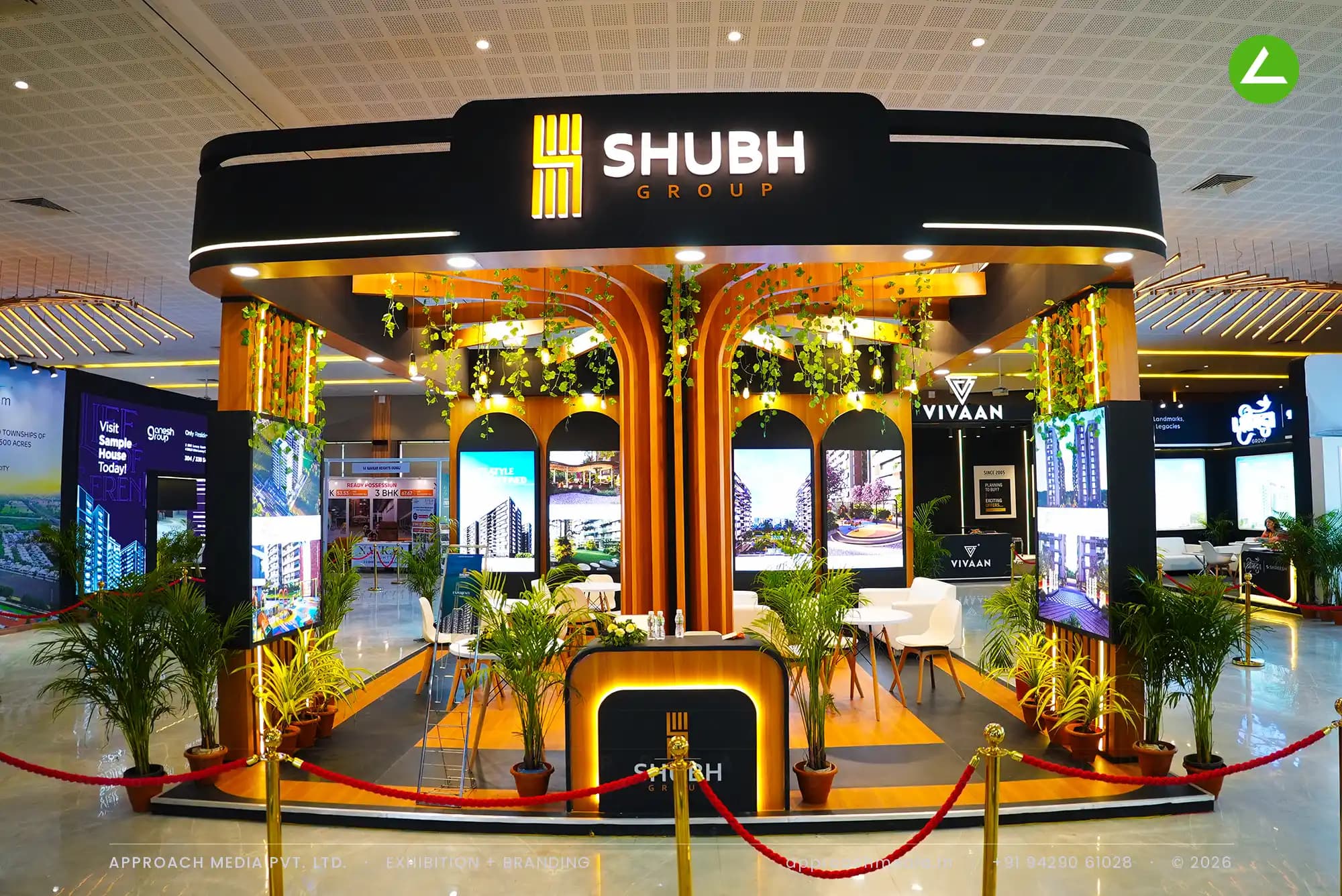 Shubh Aalayam — Ahmedabad Mirror Builder Expo - Vaishnodevi — exhibition stall by Approach Media